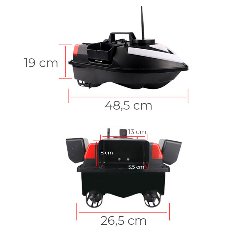 Etetőhajó V6 GPS 3 tartályos hátra és oldalkidobós nightlight