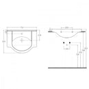 V75 szárnyas kerámia mosdó 75x48 cm