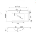 V954 - Flat Design mosdó 18x100x46 cm