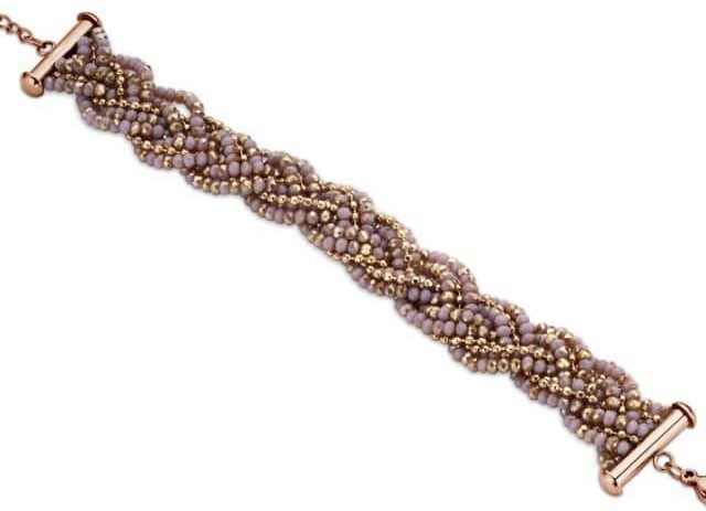 Victoria Rózsaszín gyöngyös rose gold színű karkötő, J-VBFACA78721