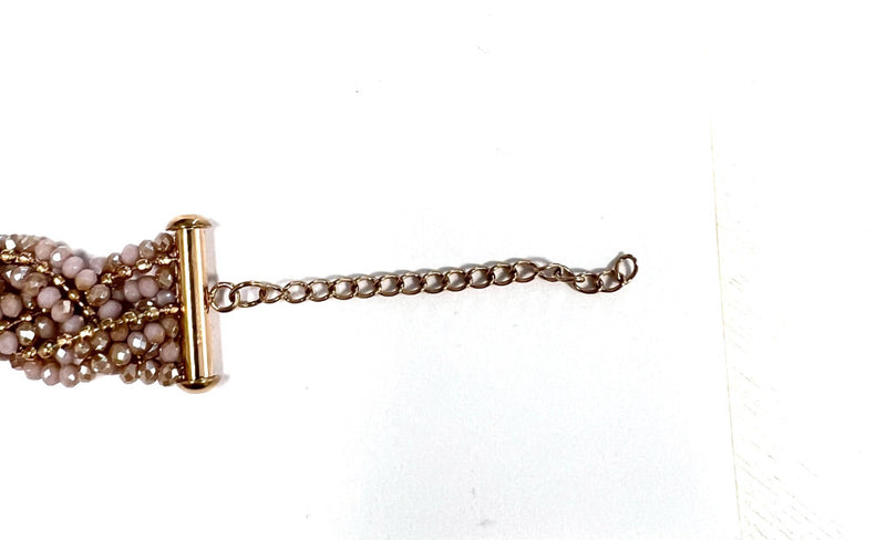 Victoria Rózsaszín gyöngyös rose gold színű karkötő, J-VBFACA78721