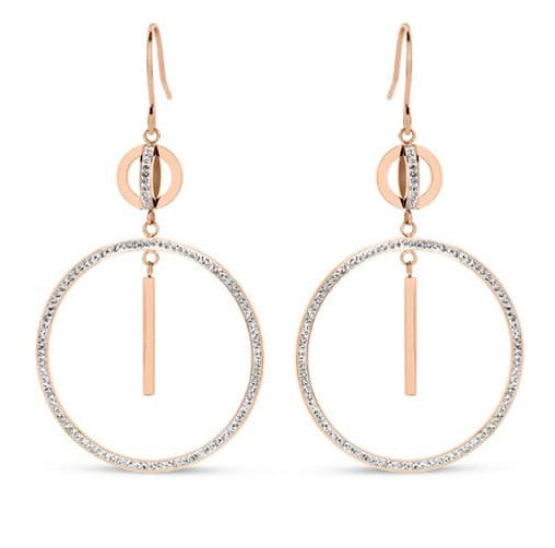 Victoria Rose gold színű fehér köves karika fülbevaló, J-VBKAB66500