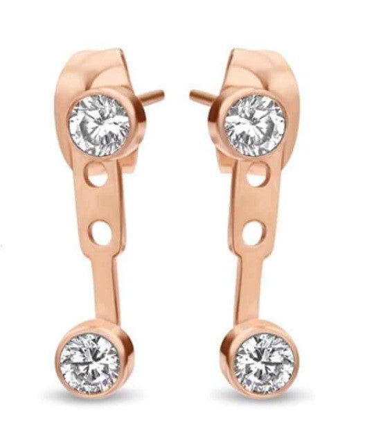 Victoria Rose gold színű fehér köves fülbevaló, J-VBKAB83400
