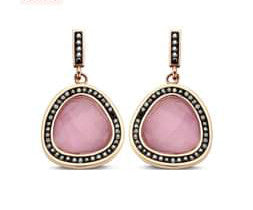 Victoria Rose gold színű rózsaszín köves fülbevaló, J-VBKAB84900
