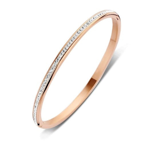 Victoria Rose gold színű fehér köves karkötő, J-VBKACA50860