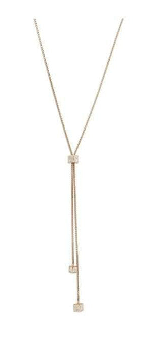 Victoria Rose gold színű fehér köves kocka nyaklánc, J-VBKACA75582