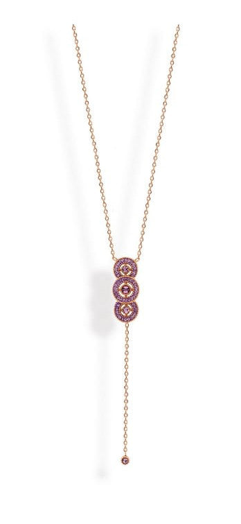 Victoria Rose gold színű rózsaszín köves nyaklánc, J-VBKACA77345