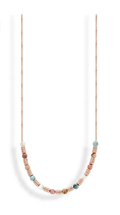 Victoria Rose gold színű színes gyöngyös nyaklánc, J-VBKACA78245