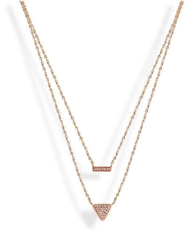 Victoria Rose gold színű rózsaszín köves nyaklánc, J-VBKACA82649