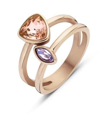 Victoria Rose gold színű színes köves gyűrű, J-VBKCZ31056
