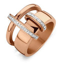 Victoria Rose gold színű fehér köves gyűrű, J-VBKCZ31160