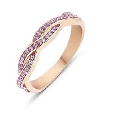 Victoria Rose gold színű rózsaszín köves gyűrű, J-VBKCZ31356