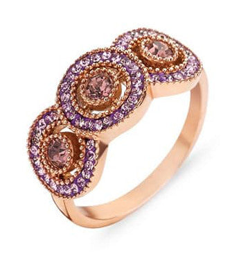 Victoria Rose gold színű rózsaszín köves gyűrű, J-VBKCZ31456