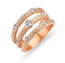 Victoria Rose gold színű fehér köves gyűrű, J-VBKCZ31558