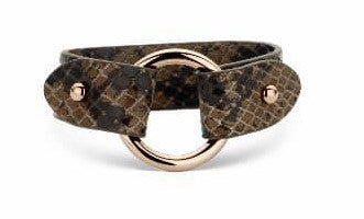 Victoria Rose gold színű barna mintás bőr karkötő, J-VBNACA611SM