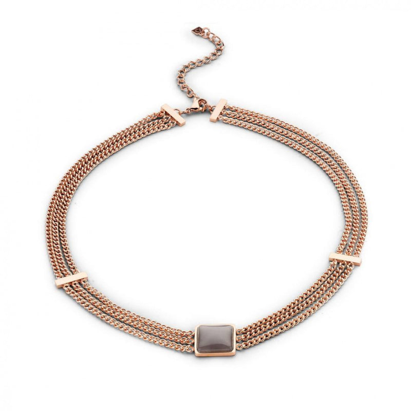 Victoria Rose gold színű barna köves nyaklánc, J-VBNACA62147
