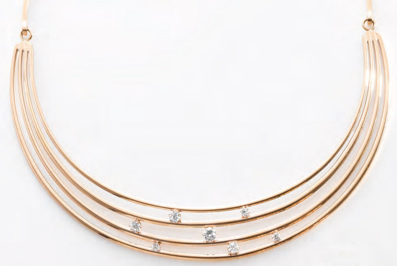 Victoria Rose gold színű fehér köves nyaklánc, J-VBNACA63043