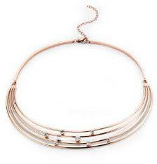 Victoria Rose gold színű fehér köves nyaklánc, J-VBNACA63043