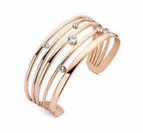 Victoria Rose gold színű fehér köves karkötő, J-VBNACA63055