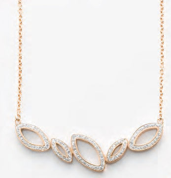 Victoria Rose gold színű fehér köves nyaklánc, J-VBNACA66445