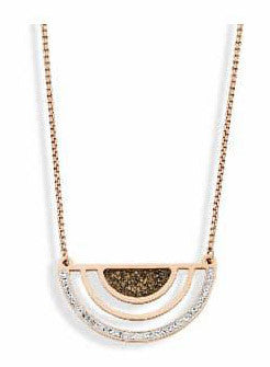 Victoria Rose gold színű fekete, fehér köves nyaklánc, J-VBNACA67945