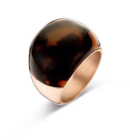 Victoria Rose gold színű barna mintás gyűrű, J-VBNAL22858