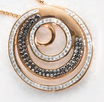 Victoria Rose gold színű fekete, fehér köves medál, J-VBNAP68400