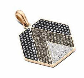 Victoria Rose gold színű fekete, fehér köves medál, J-VBNAP71200