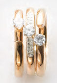 Victoria Rose gold színű fehér köves 3-as gyűrű szett, J-VBNCZ28256