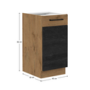 Alsószekrény, szürke matt/tölgy lancelot, VEGA 40 D 1F BB