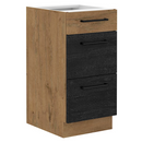 Alsószekrény, szürke matt/tölgy lancelot, VEGA 40 D 3S BB