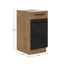 Alsószekrény, szürke matt/tölgy lancelot, VEGA 40 D 3S BB