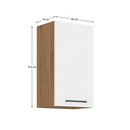 Felső szekrény, lancelot tölgy / fehér extra magas fényű HG, VEGA 40 G-72 1F