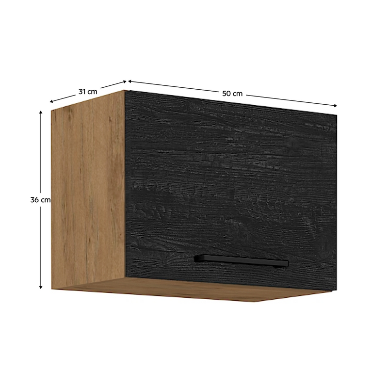 Felsőszekrény, tölgy lancelot/szürke matt, VEGA 50 GU-36 1F