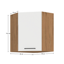 Felső sarokszekrény, fehér extra magas fényű HG/lancelot tölgy, VEGA 58x58 GN-72  1F