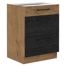 Alsószekrény, szürke matt/tölgy lancelot, VEGA 60 D 3S BB