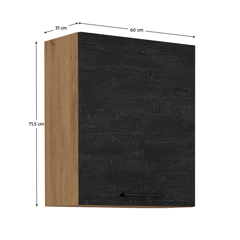 Felsőszekrény, tölgy lancelot/szürke matt, VEGA 60 G-72 1F