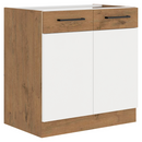 Alsó szekrény, lancelot tölgy/ fehér extra magas fényű HG, VEGA 80 D 2F BB