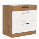 Alsó szekrény, fehér magasfényű HG/ lancelot tölgy, VEGA D80 3S BB