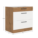 Alsó szekrény, fehér magasfényű HG/ lancelot tölgy, VEGA D80 3S BB