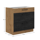 Alsószekrény, szürke matt/tölgy lancelot, VEGA 80 D 3S BB