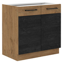 Mosogató szekrény, szürke matt/tölgy lancelot, VEGA 80 ZL 2F BB