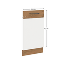 Ajtó beépített mosogatógépre, lancelot tölgy/ fehér extra magas fényű HG, VEGA ZM 713x446