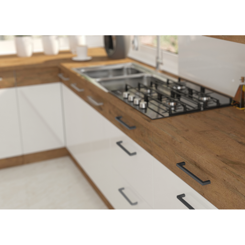 Ajtó beépített mosogatógépre, lancelot tölgy/ fehér extra magas fényű HG, VEGA ZM 570x446