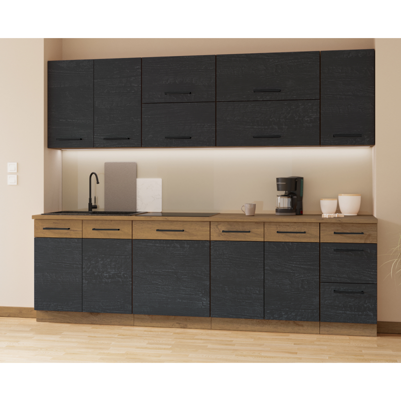 Felsőszekrény, tölgy lancelot/szürke matt, VEGA 80 GU-36 1F