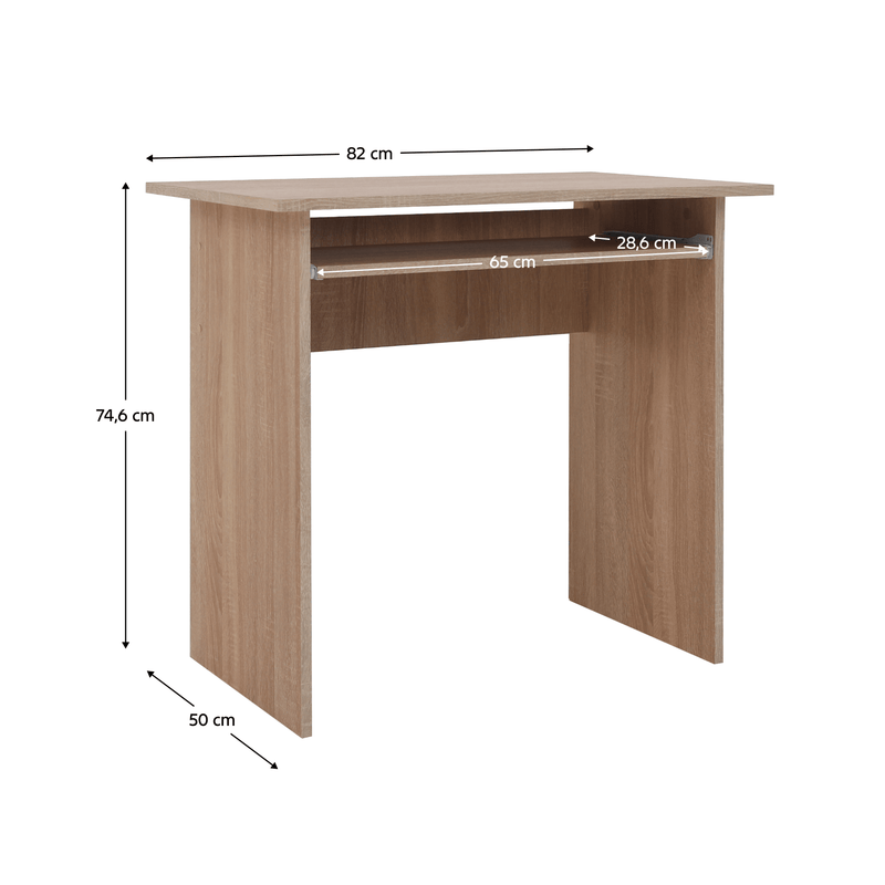 Számítógépasztal, sonoma tölgyfa, VERNER NEW