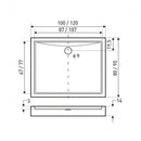 Victor univerzális szögletes zuhanytálca, 100x90x14 cm