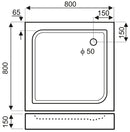 Victor Plus szögletes akril zuhanytálca 80x80 cm