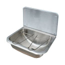 Falikút - rozsdamentes acél - hátfallal - kivehető vödörtartó ráccsal - 6/4&quot; - 460 x 340 x 460 mm