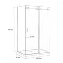 Bold-in 80x100 cm aszimmetrikus zuhanykabin zuhanytálca nélkül